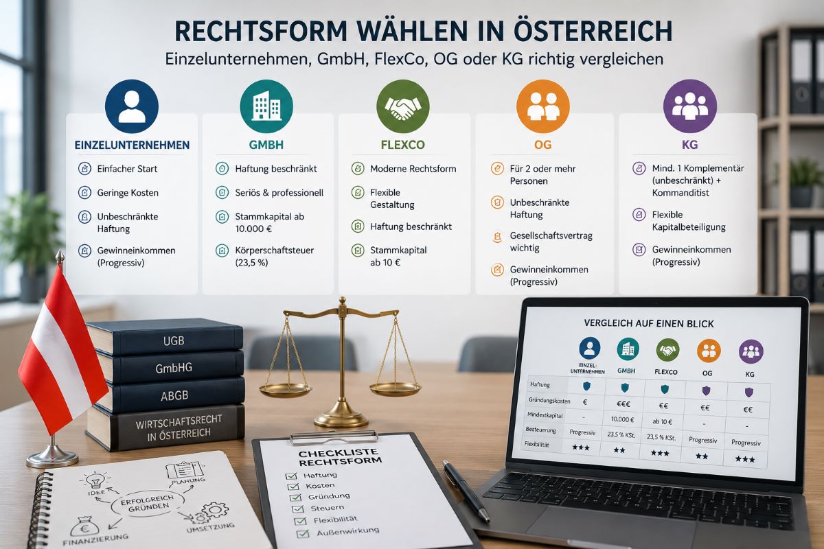Rechtsform wählen in Österreich - worauf achten? ( Symbolbild )