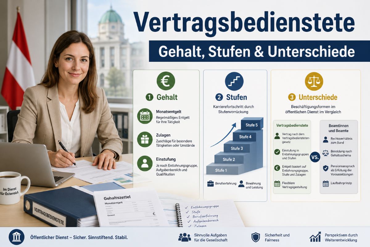 Vertragsbedienstete in Österreich - Gehälter und Details beachten ( Symbolbild )