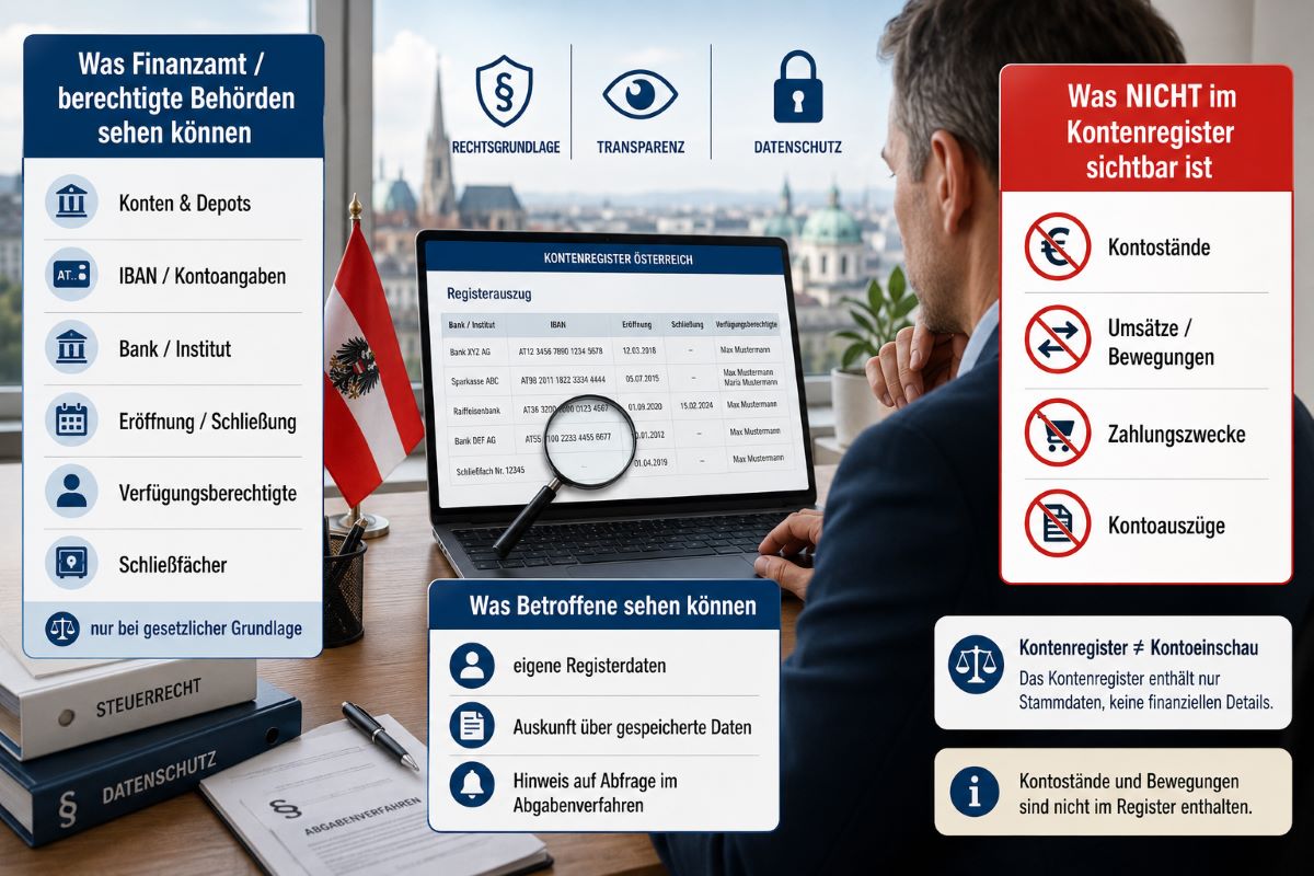 Was ist das Kontenregister in Österreich? - Was kann das Finanzamt sehen? ( Symbolbild )